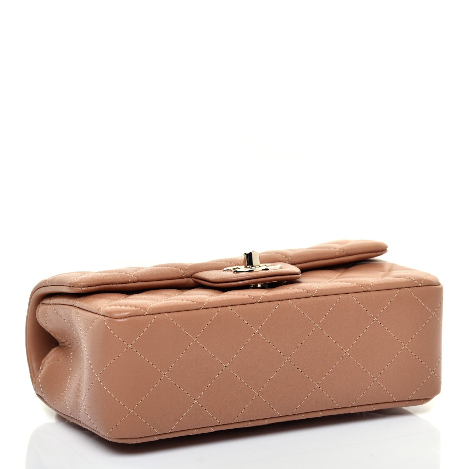 Chanel Lambskin Quilted Mini Rectangular Flap Brown 4 of 10