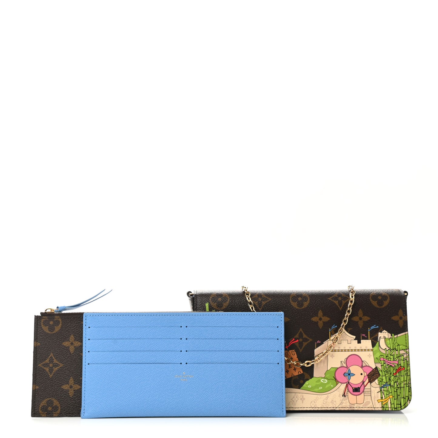 Monogram 2021 Christmas Animation China Wall Pochette Felicie Chain Wallet Myosotis Blue