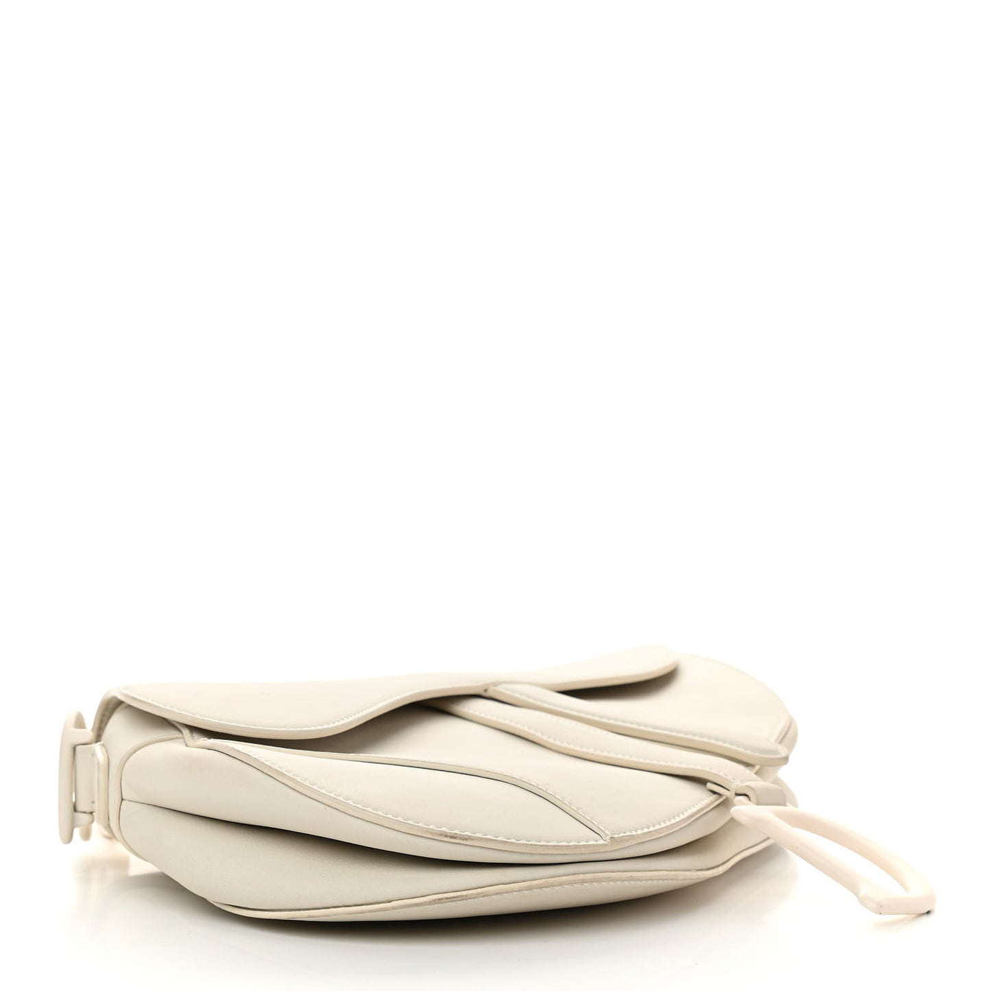 Ultra Matte Calfskin Mini Saddle Bag White