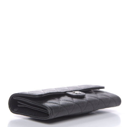Chanel Caviar Quilted Large Gusset Flap Wallet Black 4 of 9