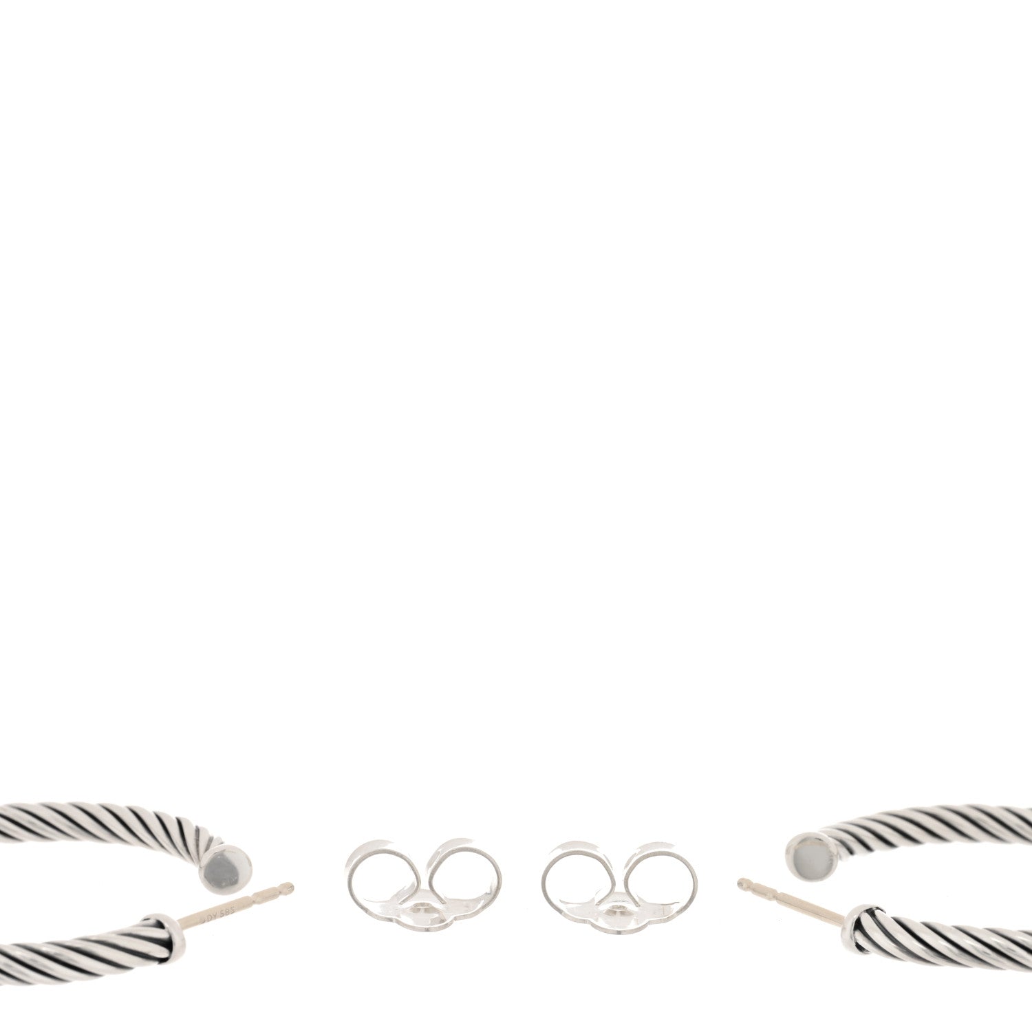 David Yurman Sterling Silver 32mm Cable Classics Hoop Earrings 3 of 4
