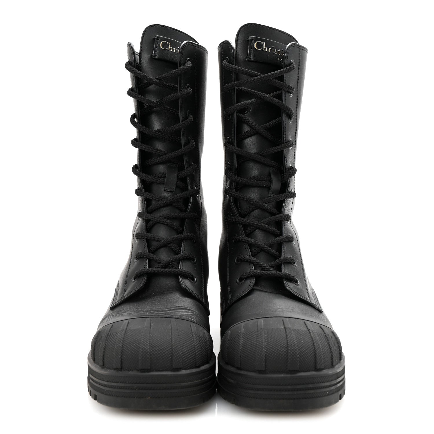 Christian Dior Calfskin Rubber DiorIron Boots 40 Black 3 of 9