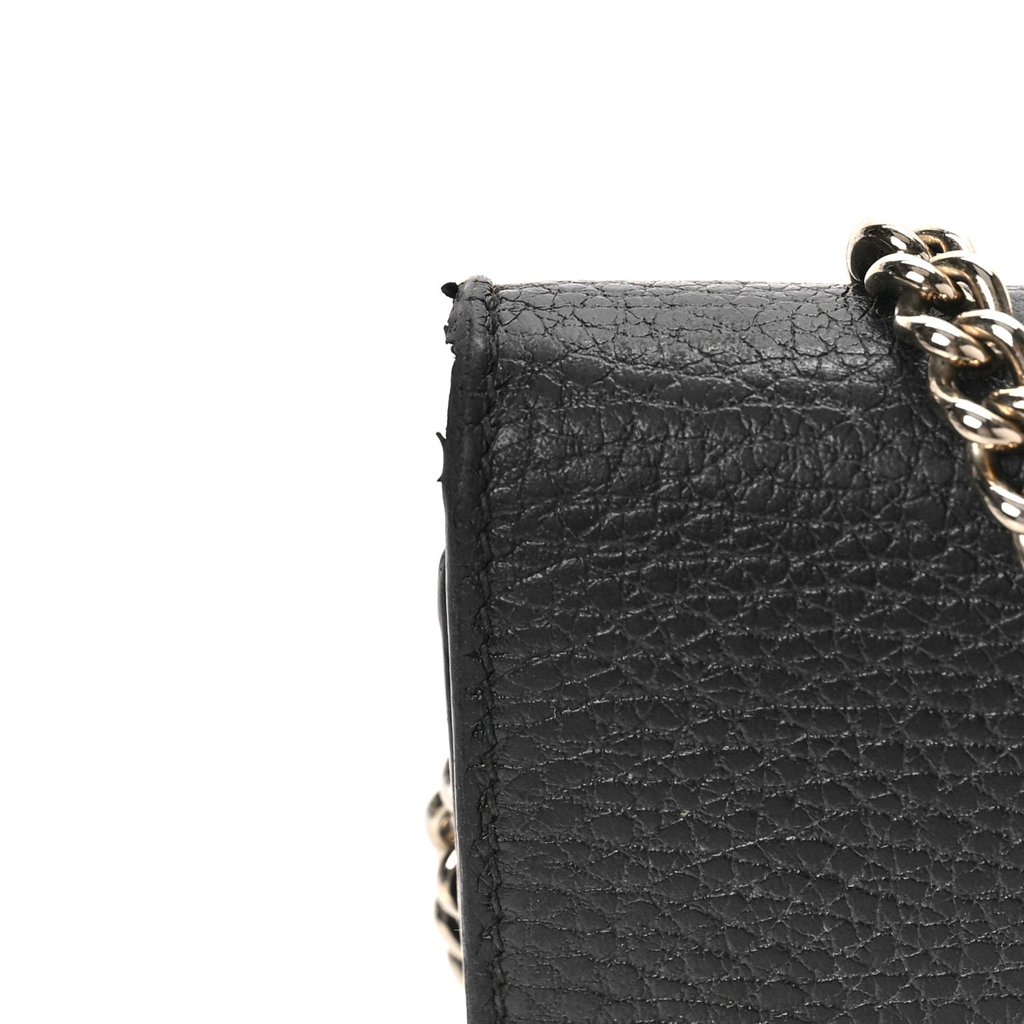 Dollar Calfskin Medium Betty Chain Wallet Black
