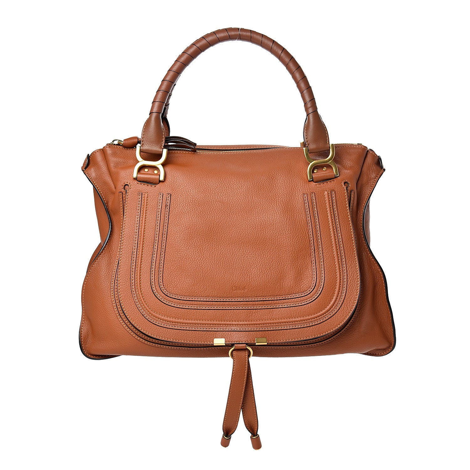 Chloe Calfskin Large Marcie Satchel Tan 1 of 12