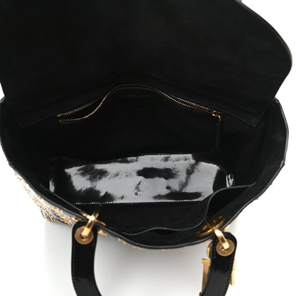 Christian Dior Patent Cannage Studded Large Lady Dior Black 7 of 10
