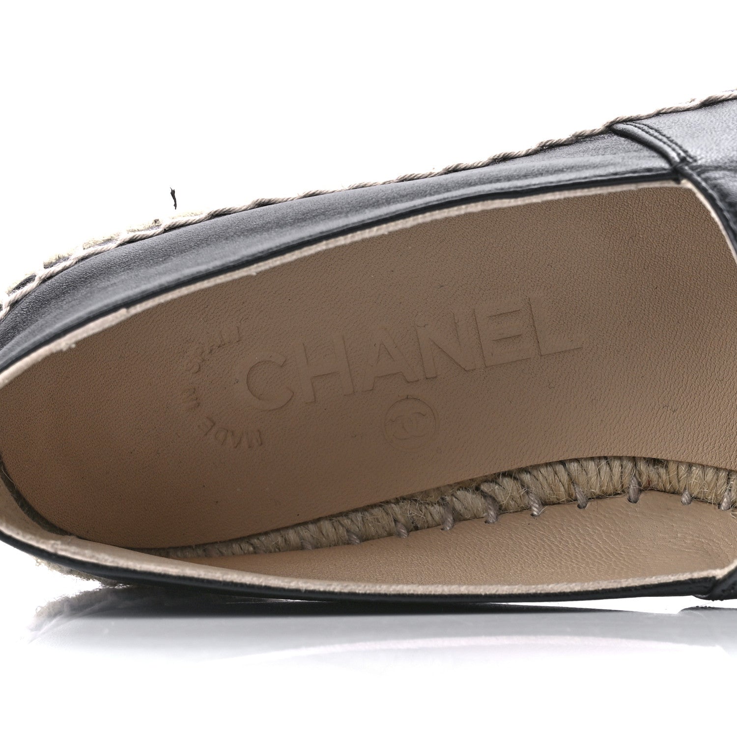 Chanel Lambskin CC Espadrilles 37 Black 10 of 12