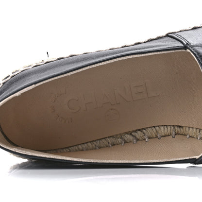 Chanel Lambskin CC Espadrilles 37 Black 10 of 12
