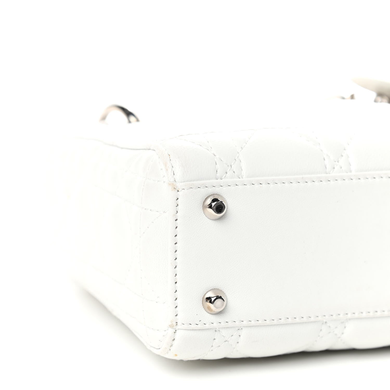 Christian Dior Lambskin Cannage Mini Lady Dior White 7 of 9