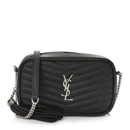 Saint Laurent Grain De Poudre Matelasse Monogram Mini Lou Camera Bag Black 1 of 8
