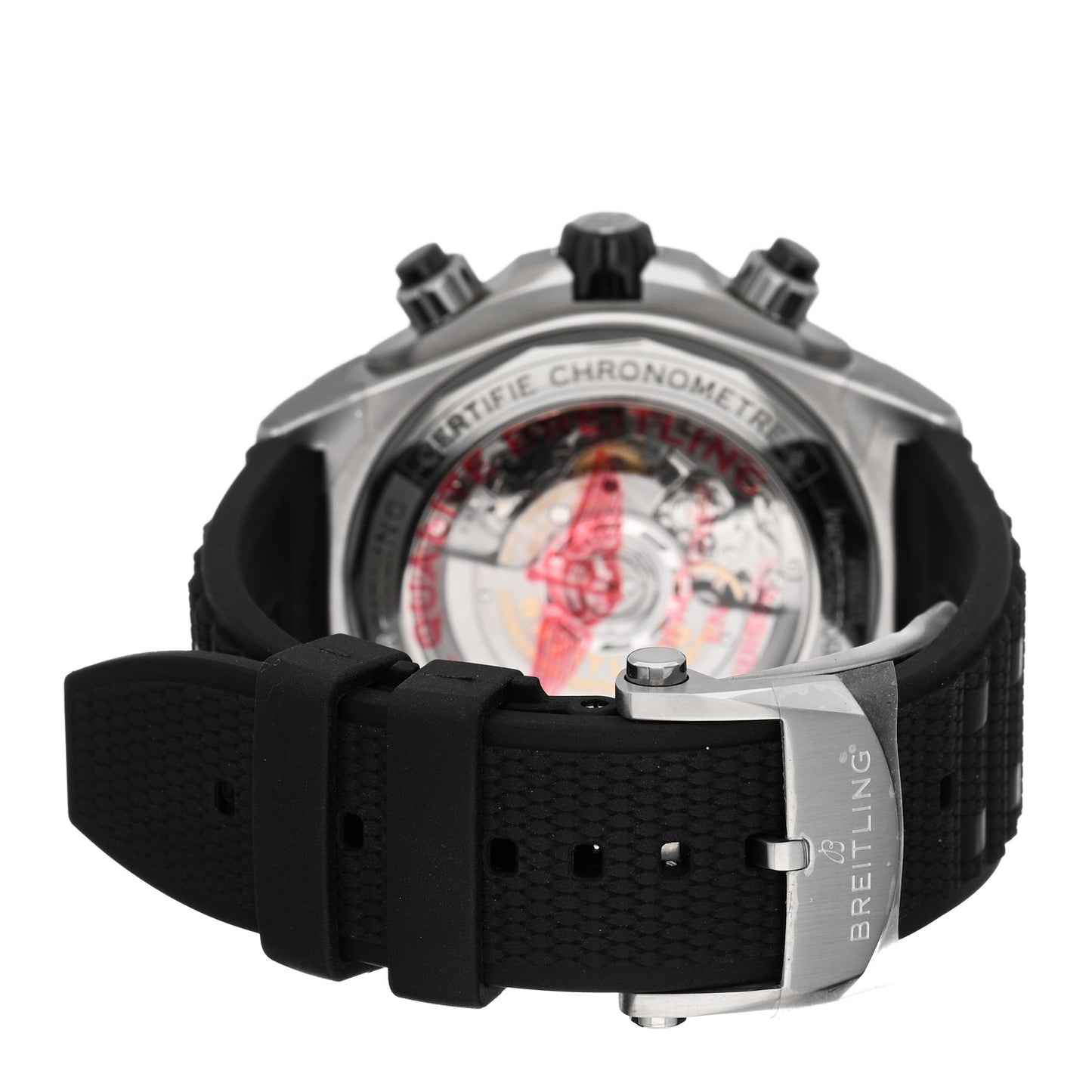 Stainless Steel Rubber 44mm Chronomat Automatic Watch Ice Blue PB0136251C1S1