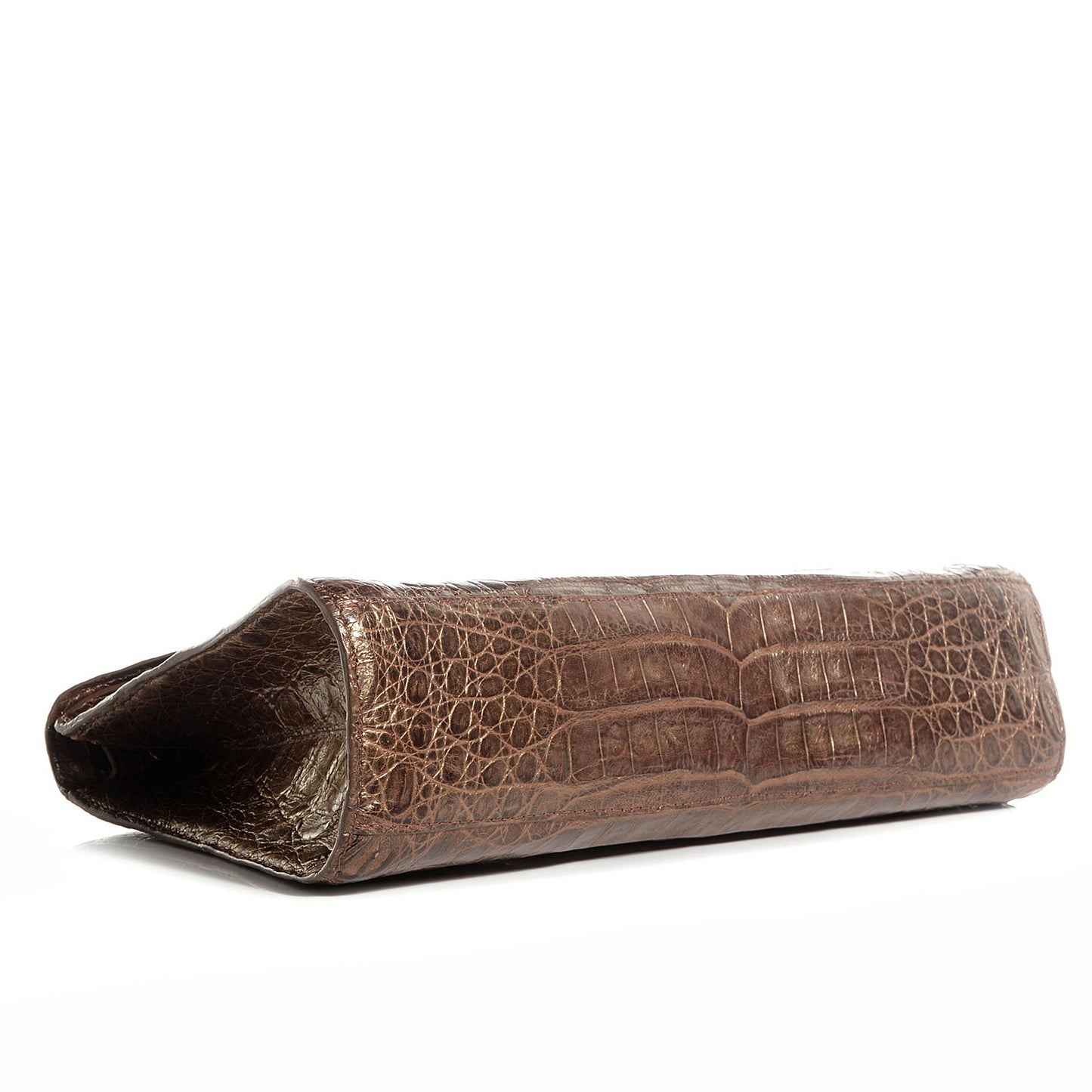 Crocodile Envelope Clutch Bronze