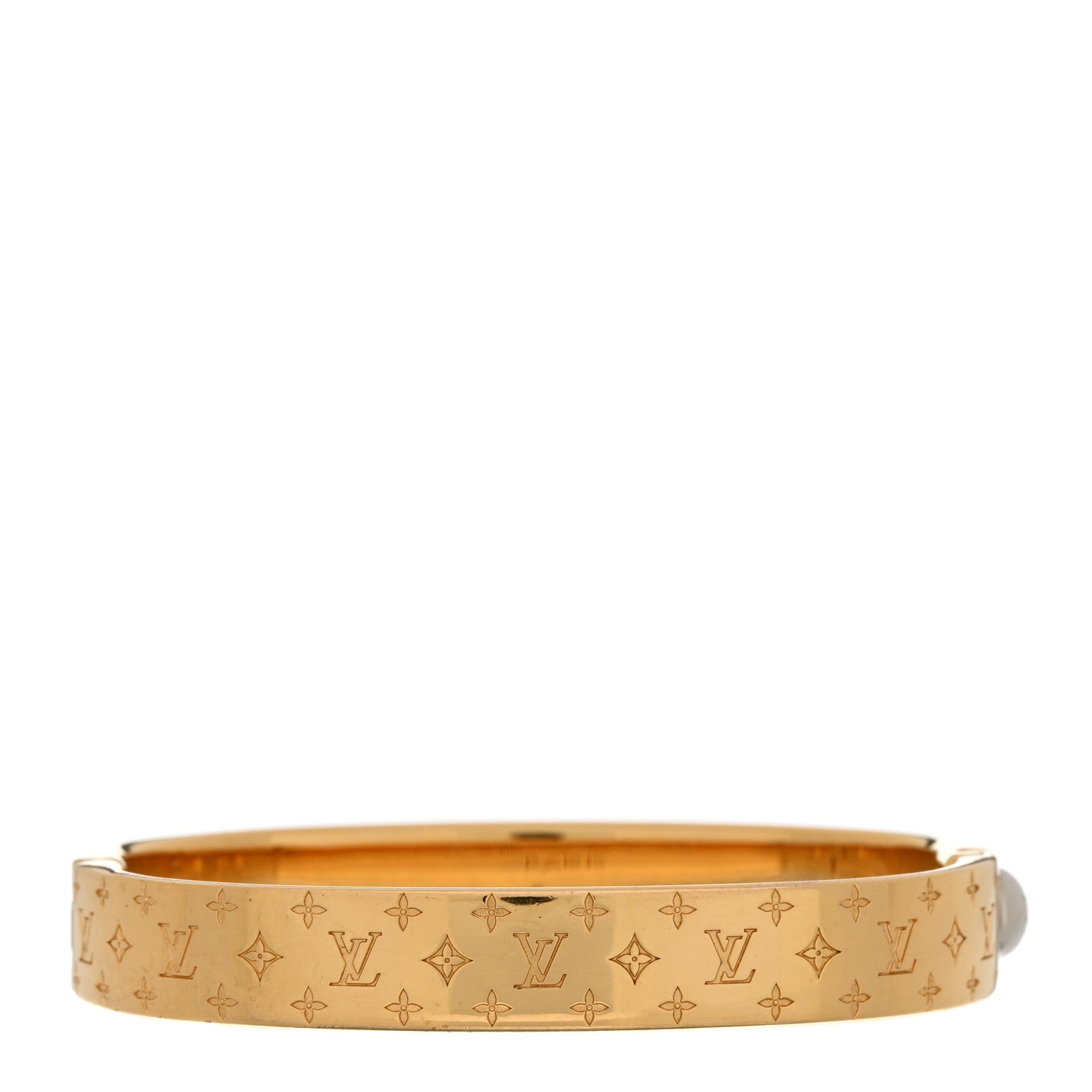 Louis Vuitton Brass Monogram Nanogram Cuff S Gold 3 of 6