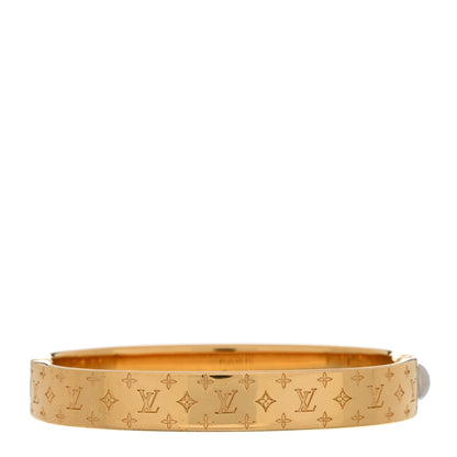 Louis Vuitton Brass Monogram Nanogram Cuff S Gold 3 of 6