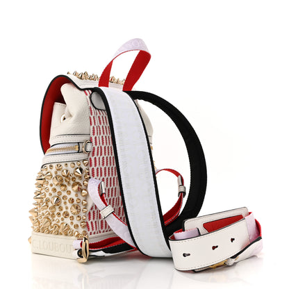 Christian Louboutin Calfskin Spiked Small Explorafunk Backpack White 3 of 12