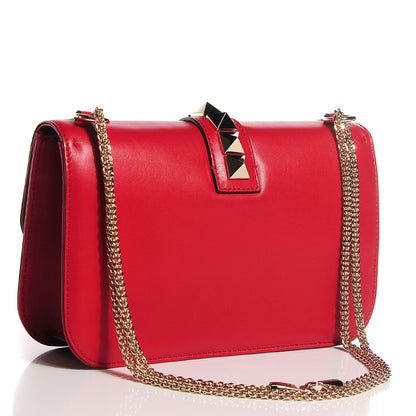 Valentino Garavani Vitello Medium Glam Lock Rockstud Flap Red 3 of 7