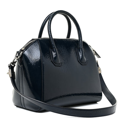 Givenchy Crinkled Patent Deerskin Small Antigona Deep Blue 2 of 19