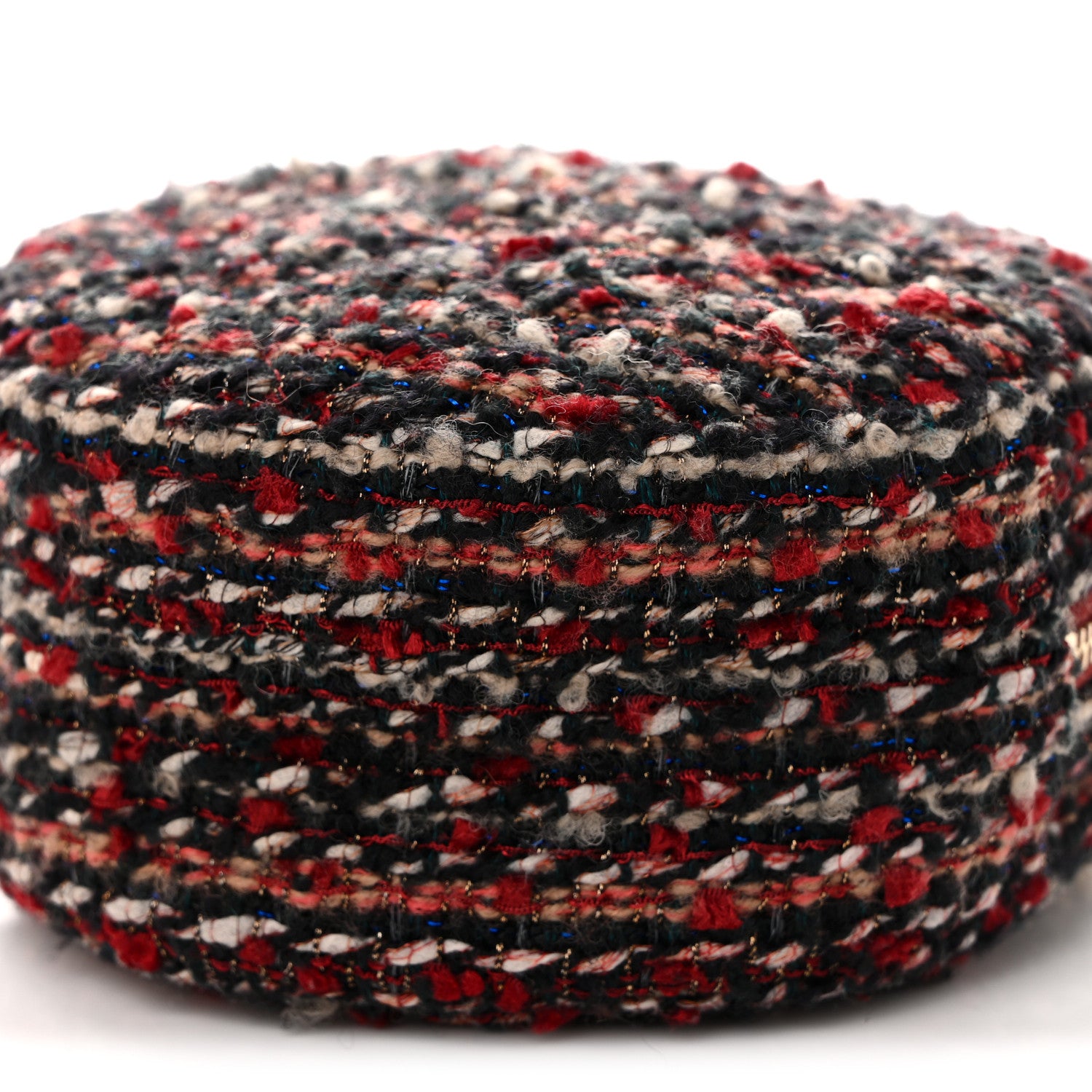 Chanel Tweed Quilted Round Clutch With Chain Red 9 of 10