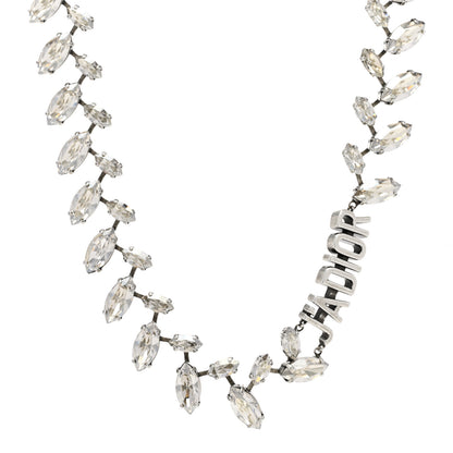 Christian Dior Metal Crystal J'Adior Laurier Choker Necklace Silver 1 of 6
