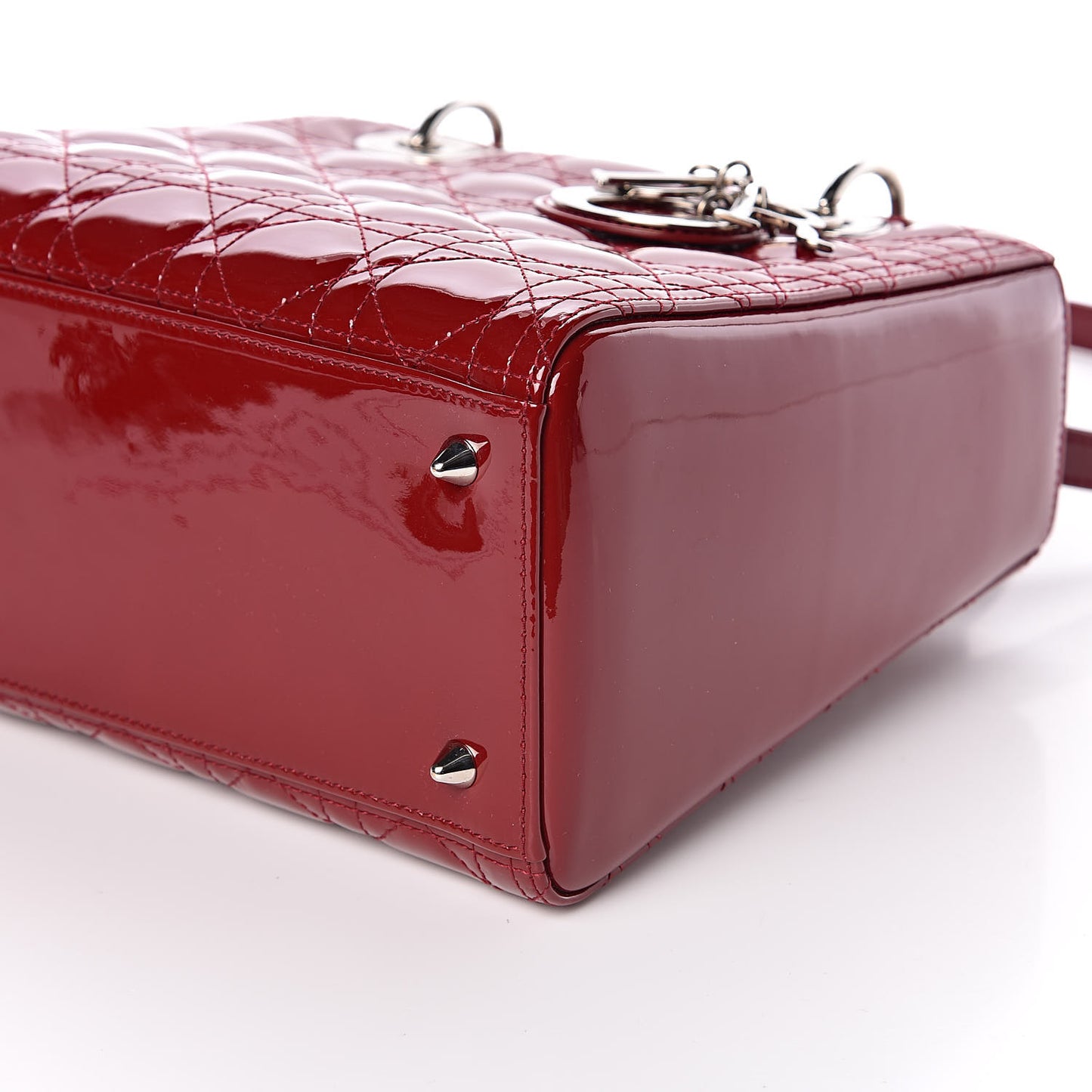 Patent Cannage Medium Lady Dior Red