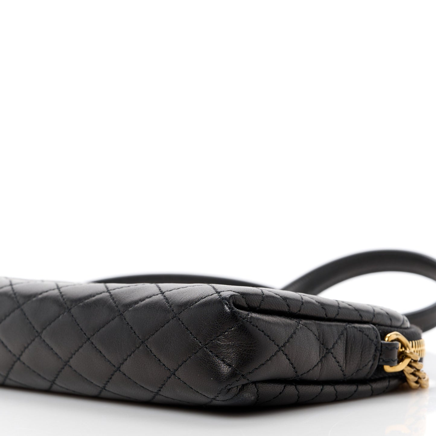 Lambskin Quilted Gaby Zipped Pouch Black