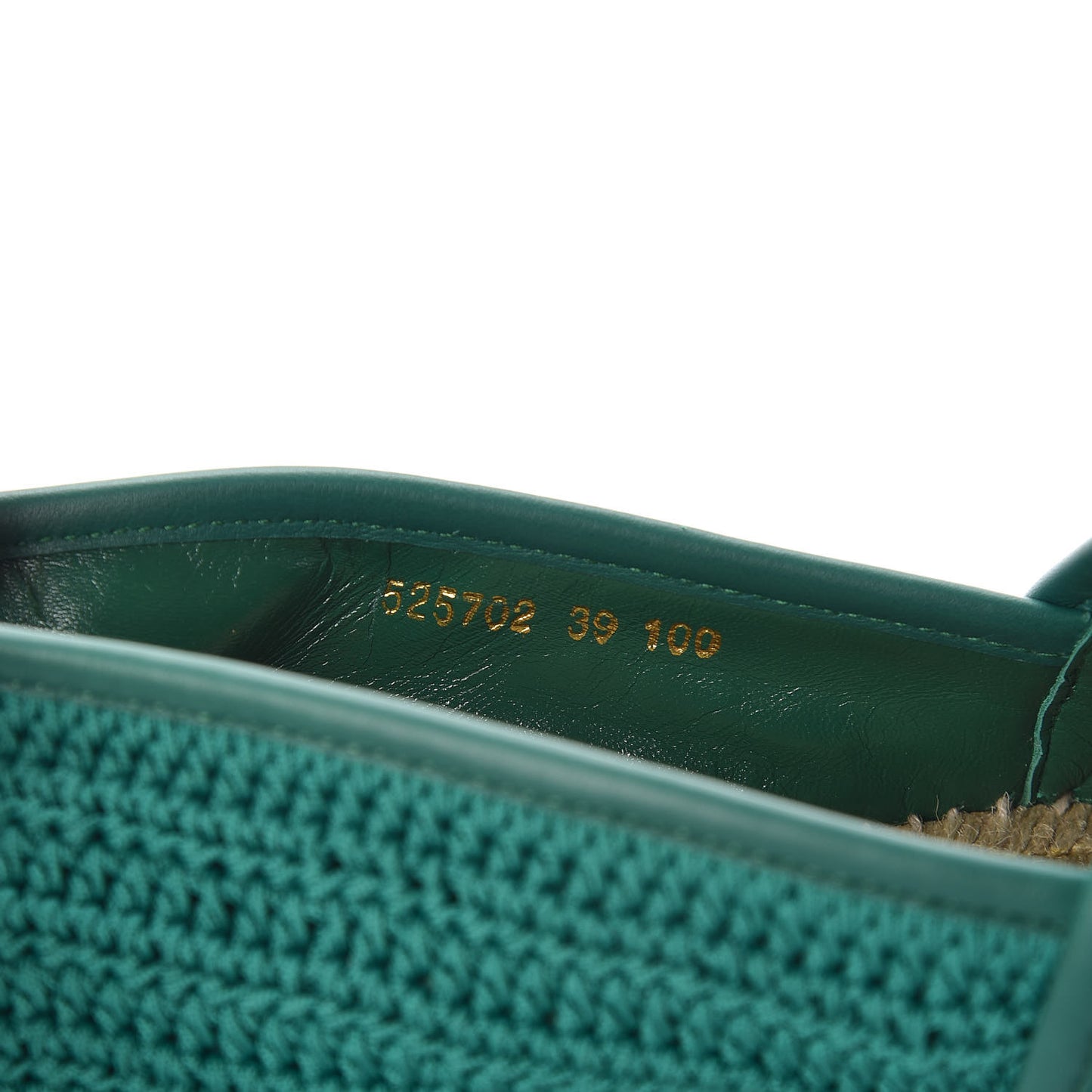 Cotton Crochet Pearly GG Marmont Espadrilles 39 Emerald