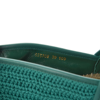 Gucci Cotton Crochet Pearly GG Marmont Espadrilles 39 Emerald 5 of 10