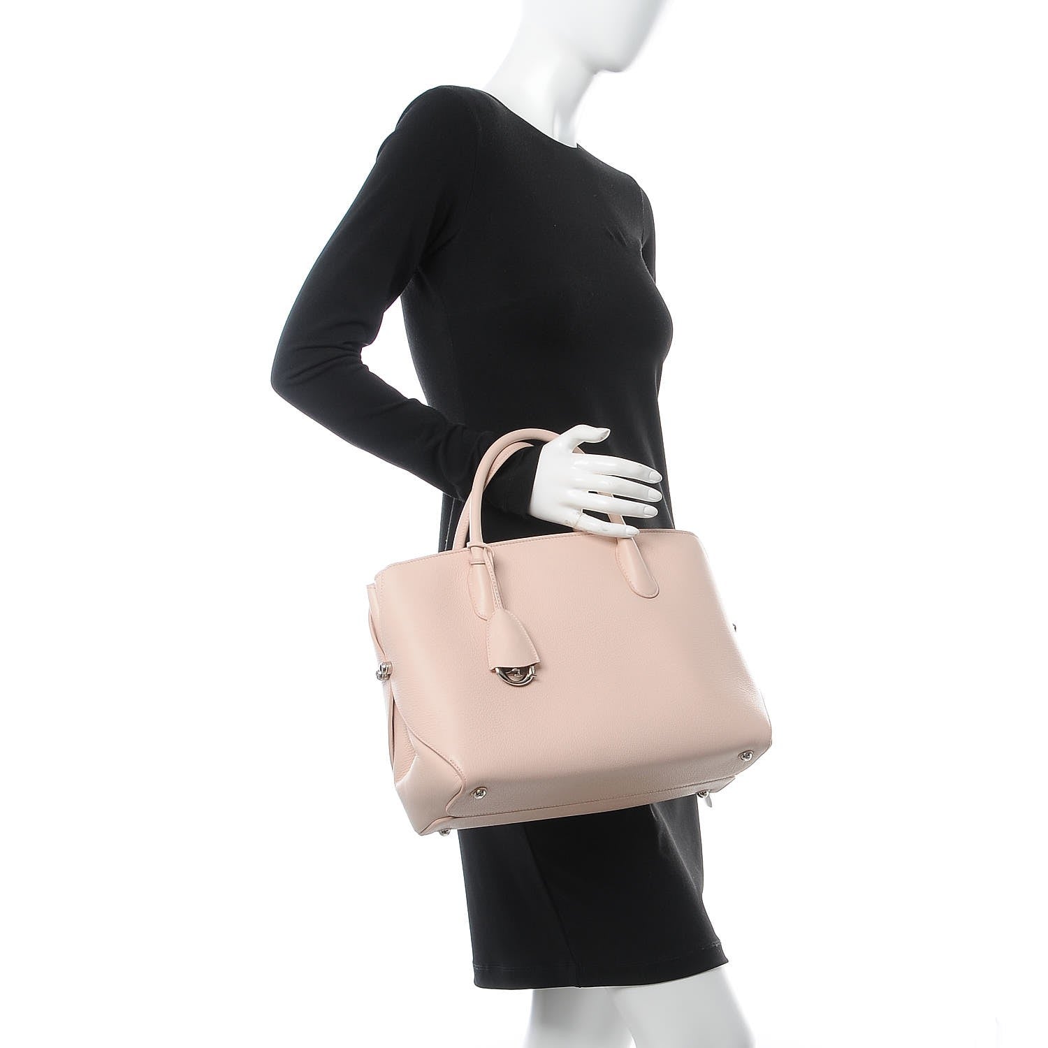Christian Dior Grained Calfskin Bar Tote Pink 2 of 9
