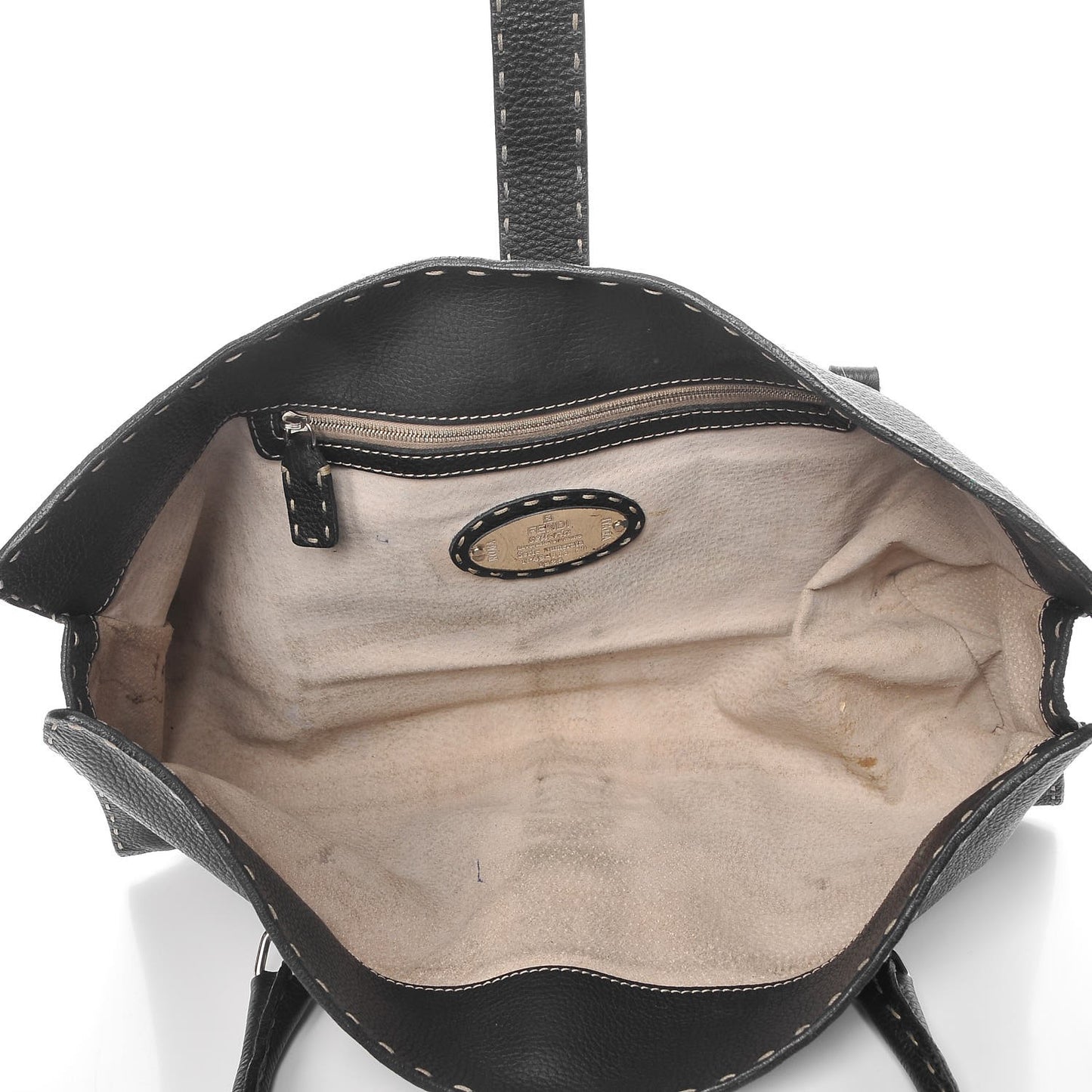 Calfskin Romano Selleria Satchel Black