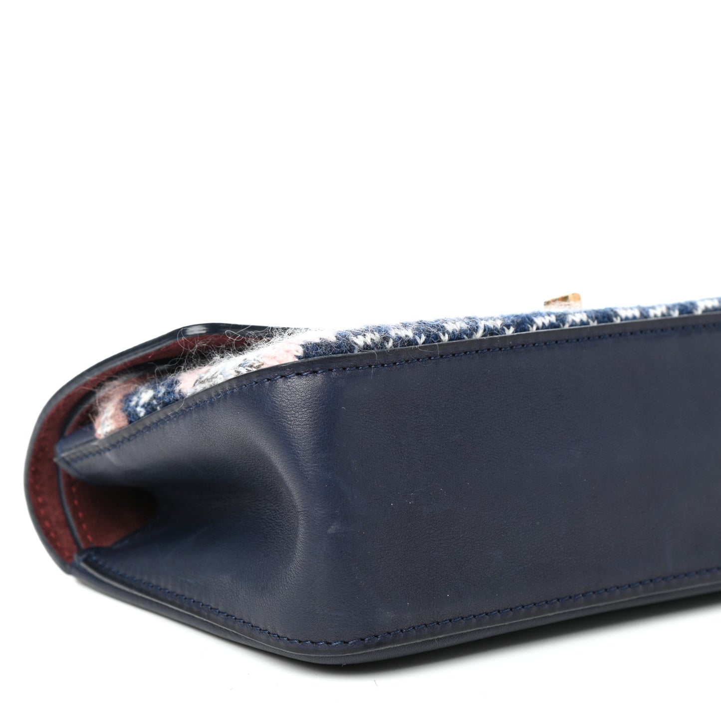 Smooth Calfskin Knit Nude 2.55 Reissue 225 Flap Navy