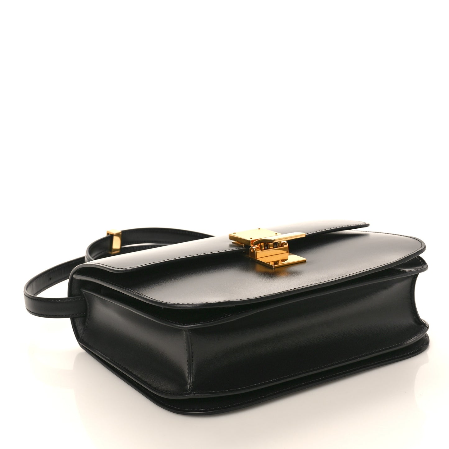 Box Calfskin Medium Classic Box Flap Bag Black