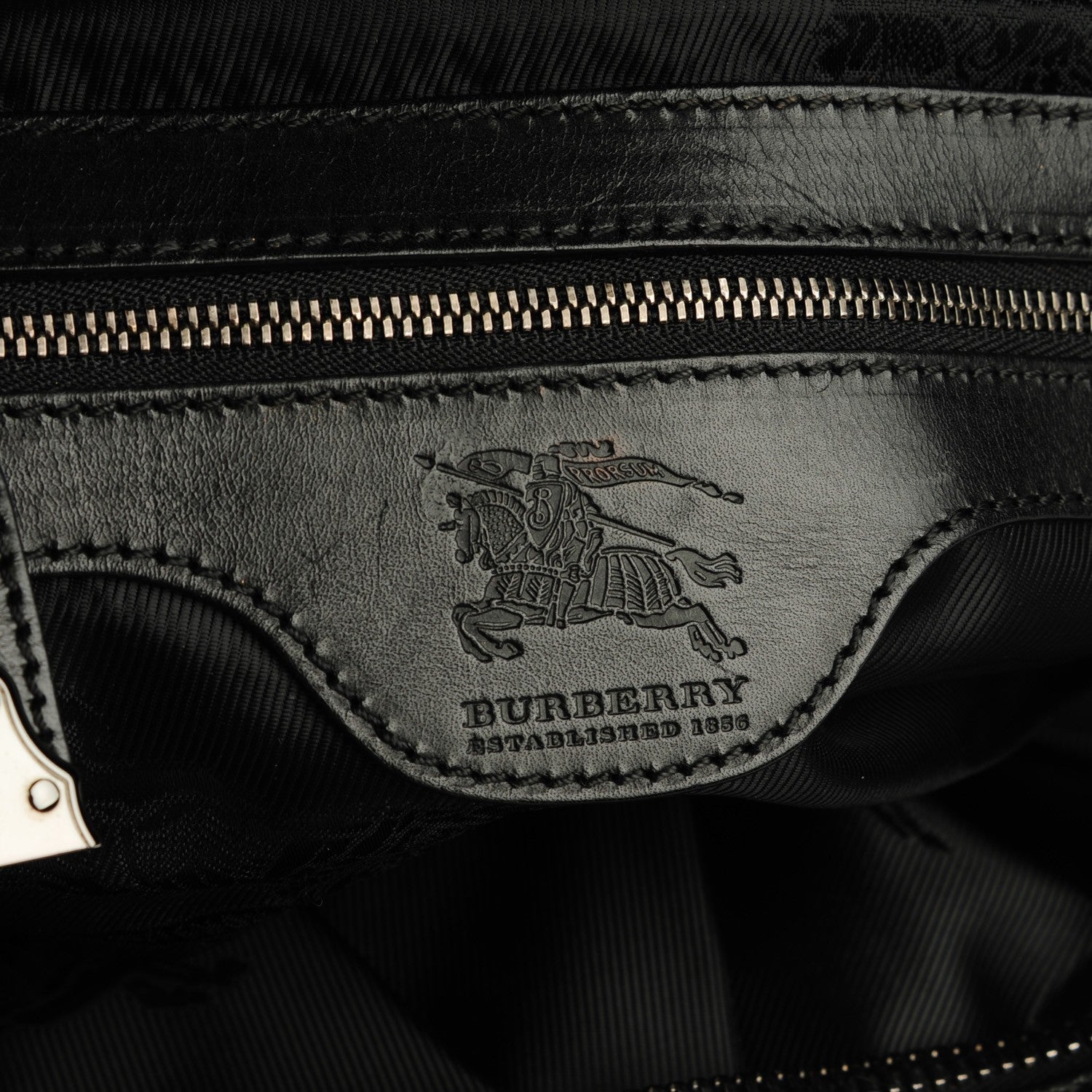 Burberry Prorsum Calfskin Studded Knight Satchel Black 2 of 9