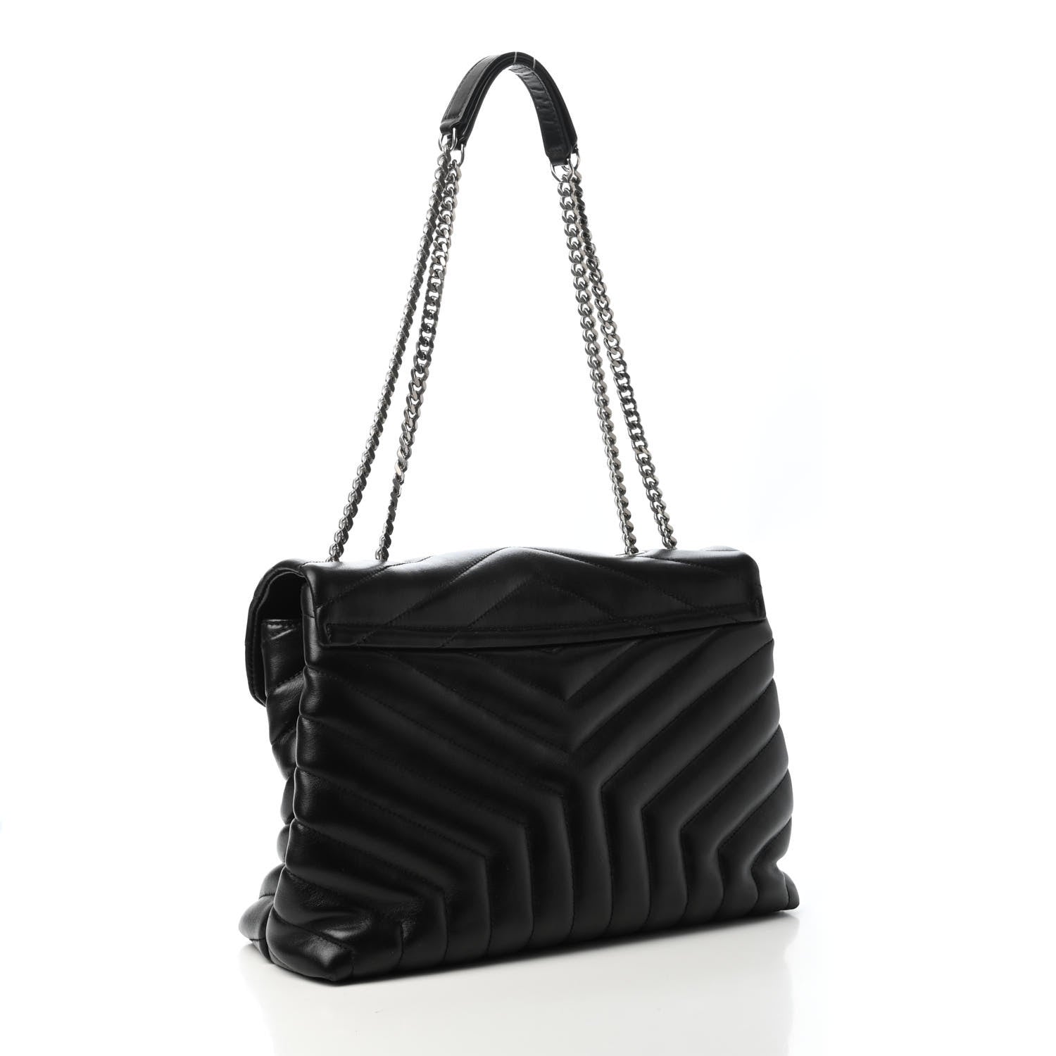 Saint Laurent Calfskin Y Quilted Monogram Medium Loulou Chain Satchel Black 2 of 4