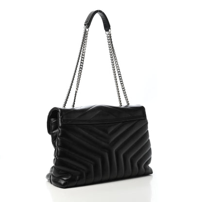 Saint Laurent Calfskin Y Quilted Monogram Medium Loulou Chain Satchel Black 2 of 4