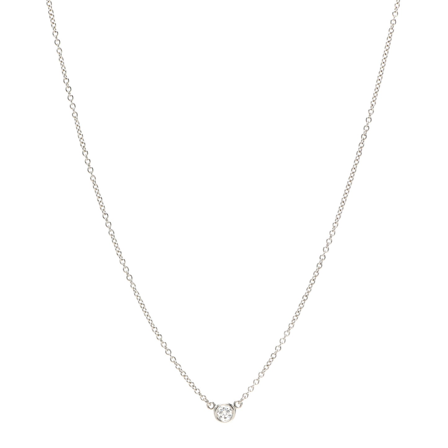 Platinum Diamond .08ct Elsa Peretti Diamonds by the Yard Pendant Necklace