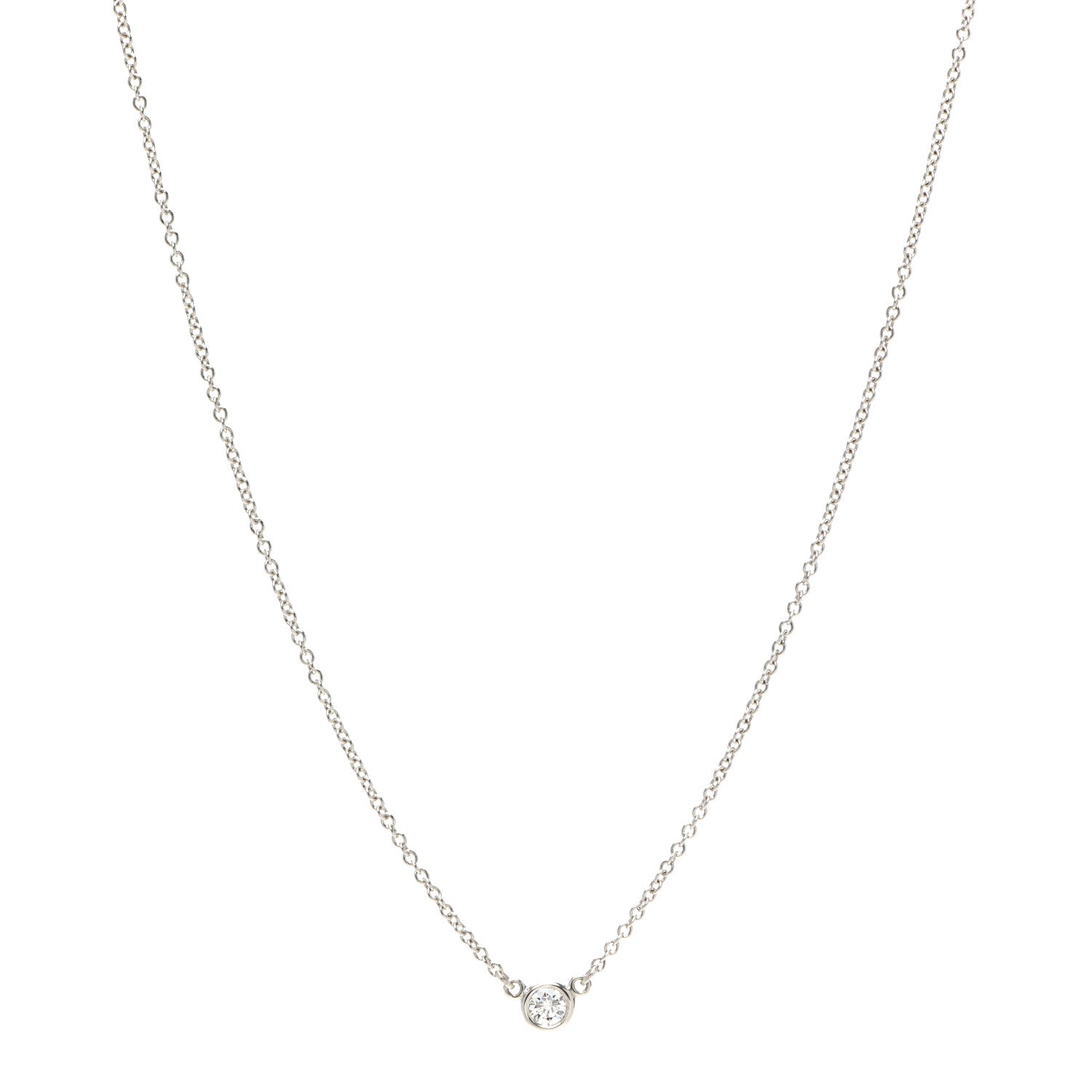 Tiffany Platinum Diamond .08ct Elsa Peretti Diamonds by the Yard Pendant Necklace 1 of 5