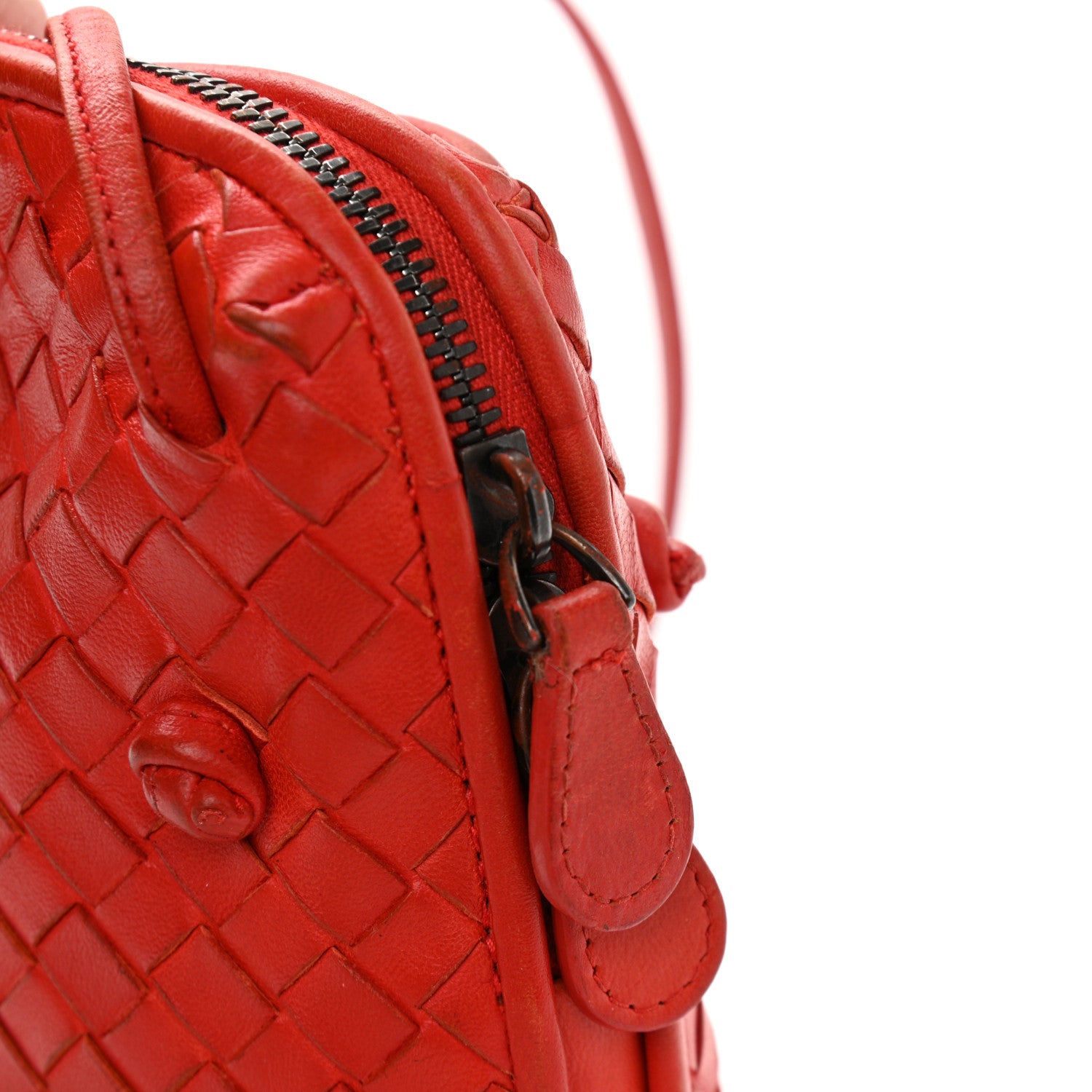 Bottega Veneta Nappa Intrecciato Nodini Crossbody Messenger Red 12 of 12
