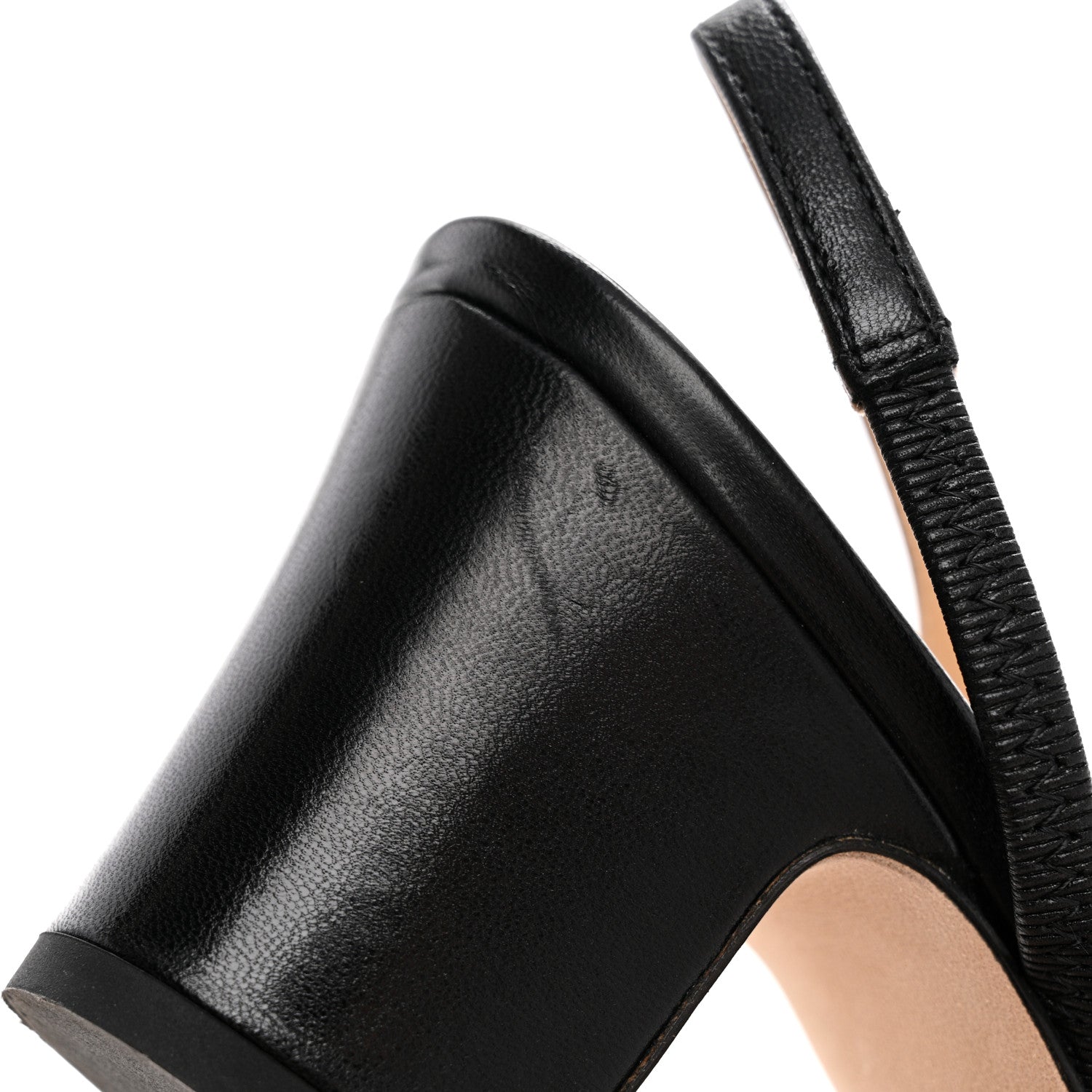 Chanel Goatskin Grosgrain Cap Toe CC Slingback Pumps 35 Black 12 of 13