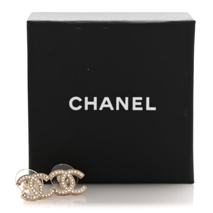 Chanel Crystal CC Earrings Gold 5 of 5