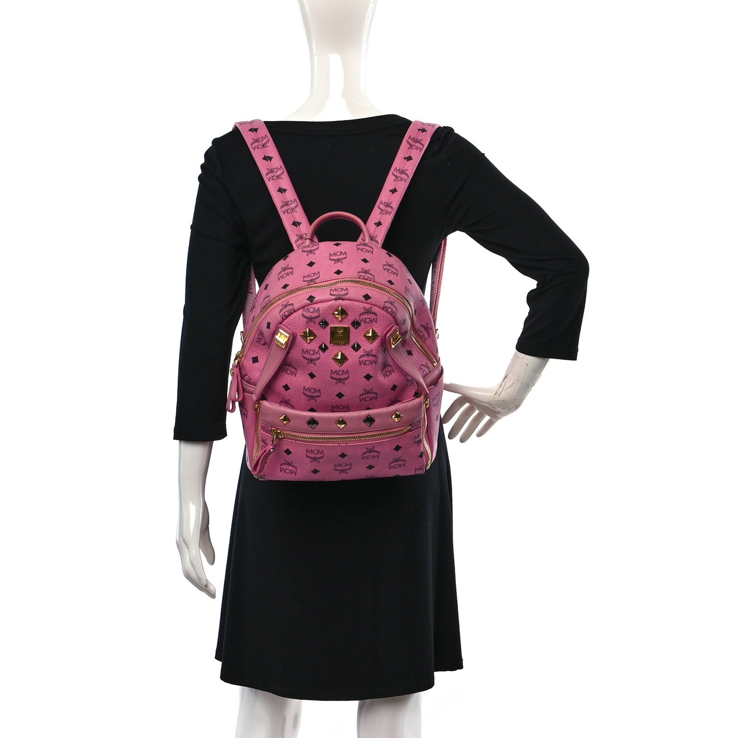 Visetos Studded Small Dual Stark Backpack Pink