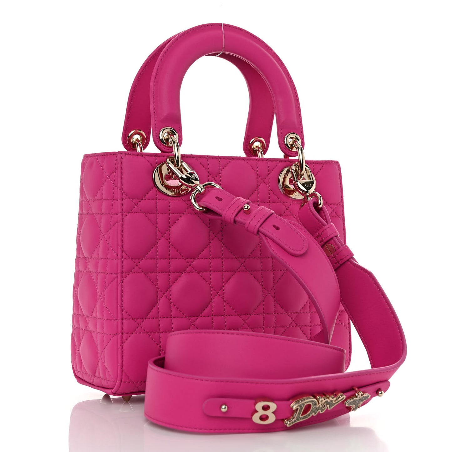 Lambskin Cannage Small My ABCDior Lady Dior Magenta