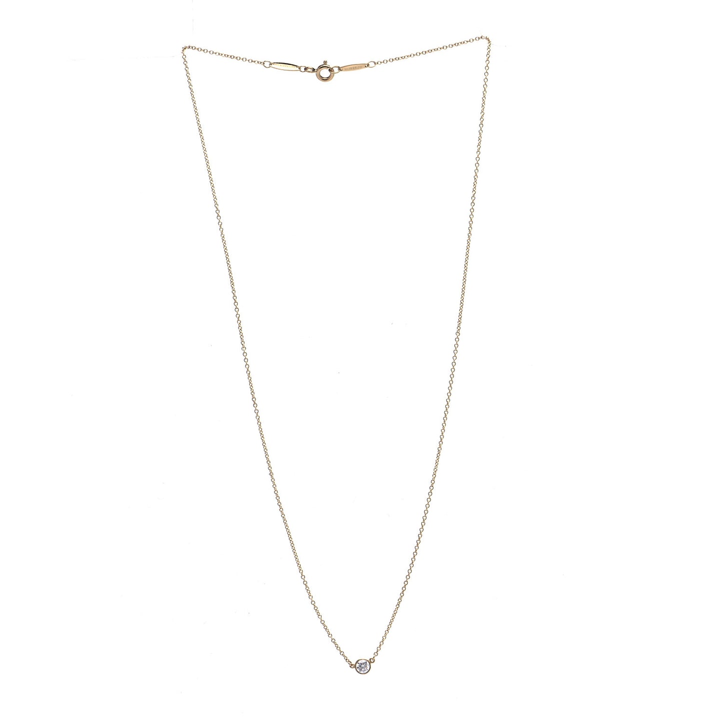 18K Yellow Gold Diamond .17ct Elsa Peretti Diamonds by the Yard Pendant Necklace