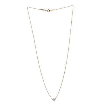 Tiffany 18K Yellow Gold Diamond .17ct Elsa Peretti Diamonds by the Yard Pendant Necklace 2 of 5