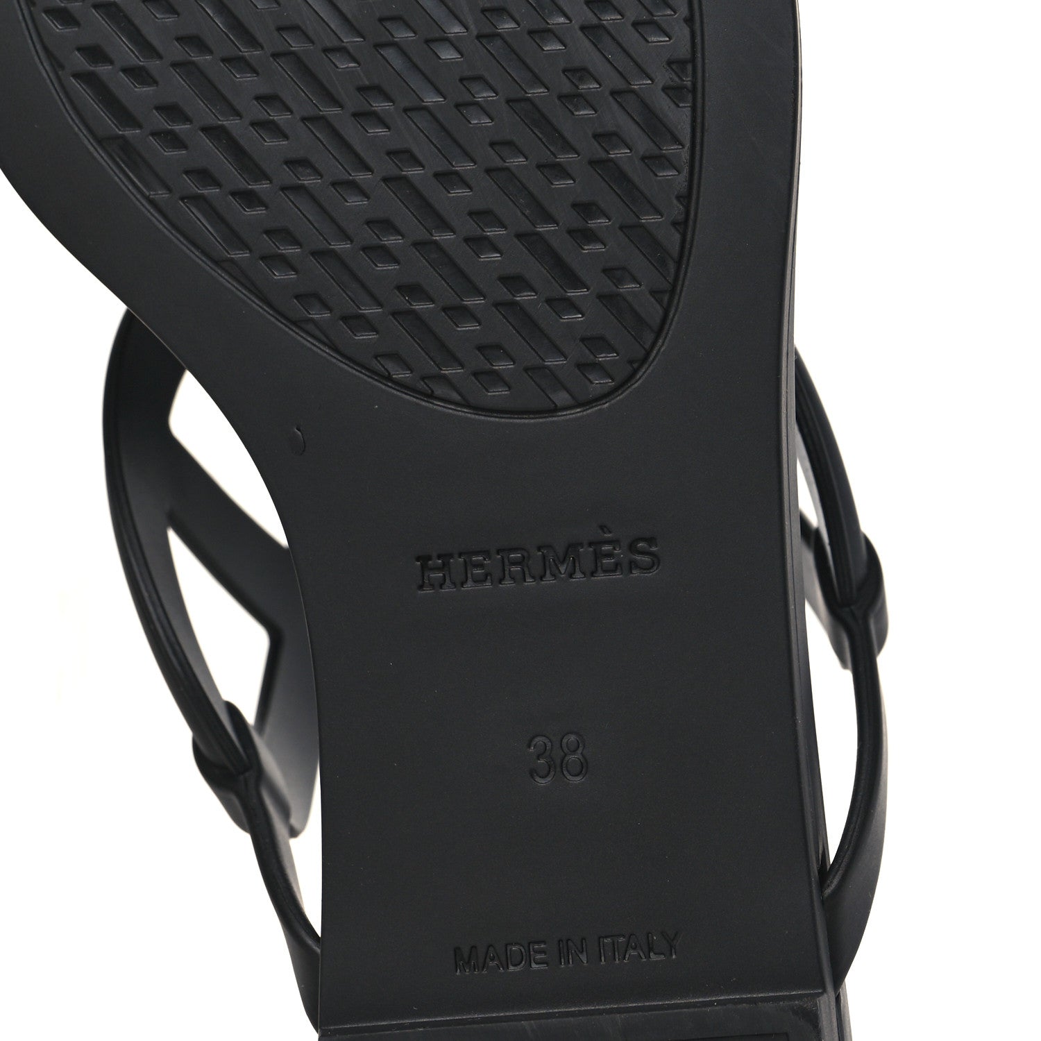 Hermes Rubber Womens Egerie Sandals 38 Black 6 of 8