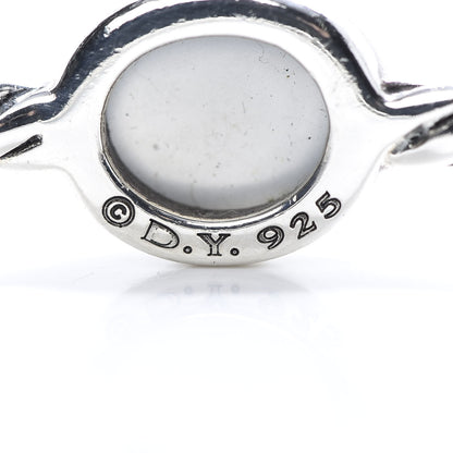 David Yurman Sterling Silver Moonstone 3mm 4 Station Bangle Bracelet 4 of 7