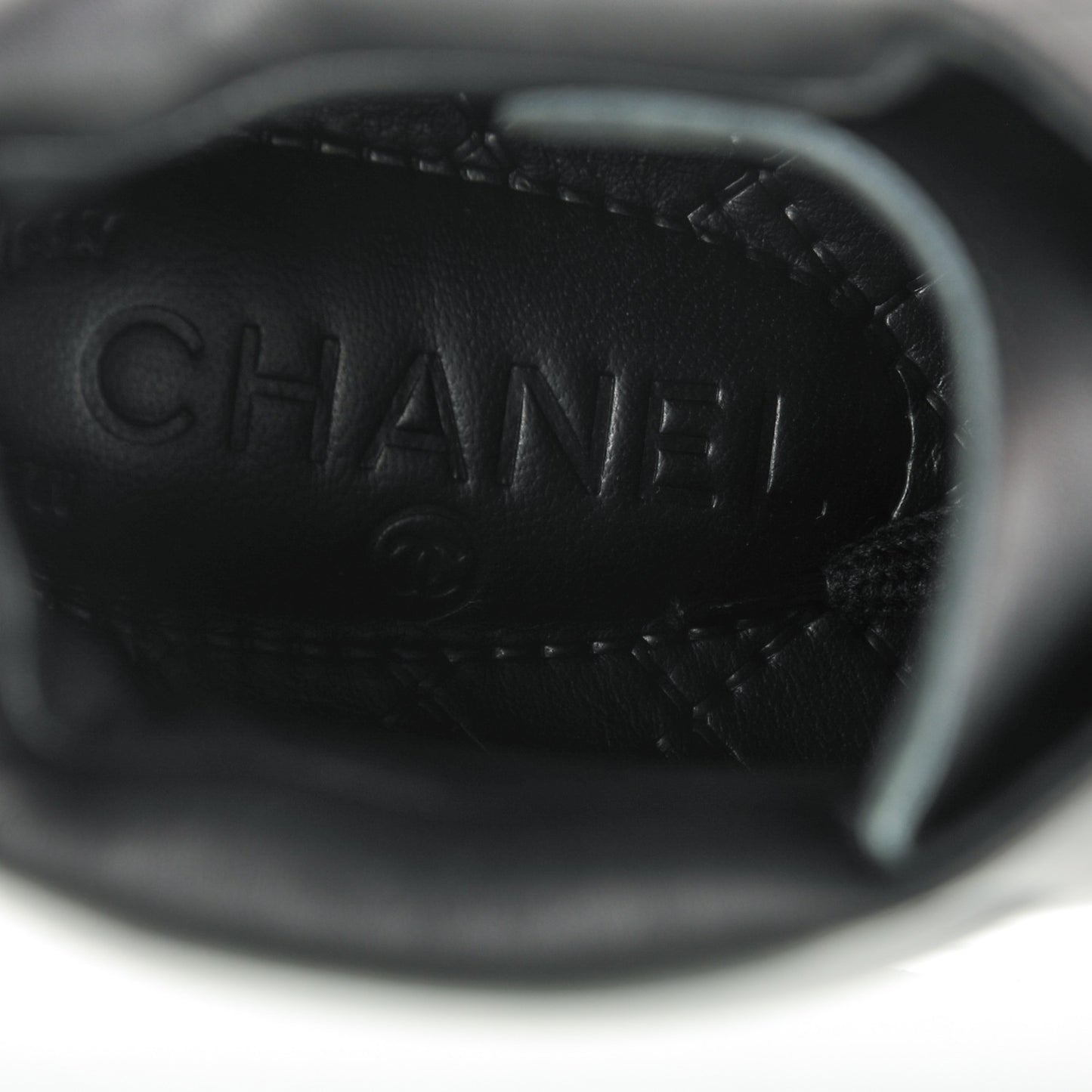 Calfskin CC Sneakers 38 Black White