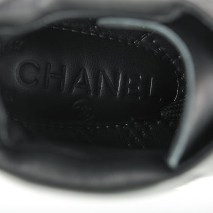 Chanel Calfskin CC Sneakers 38 Black White 8 of 8