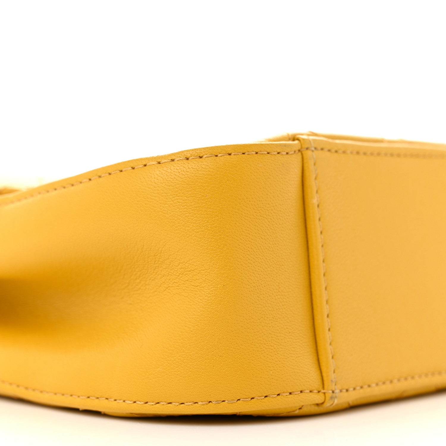 Chanel Lambskin Quilted Chain Infinity Top Handle Flap Yellow 9 of 12