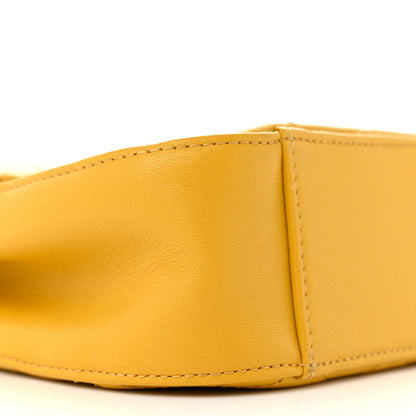 Chanel Lambskin Quilted Chain Infinity Top Handle Flap Yellow 9 of 12