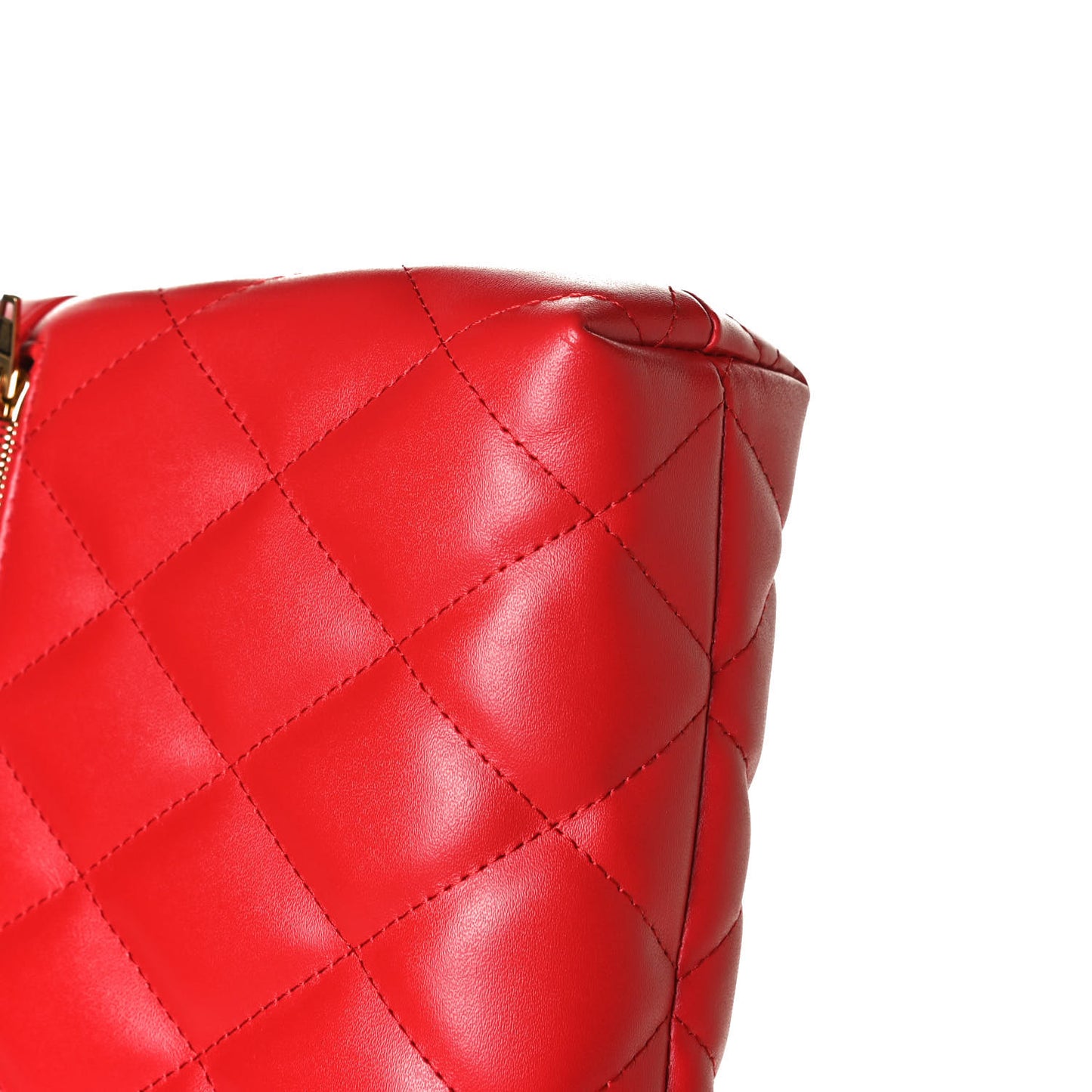 Nappa Calfskin Quilted Medium Touch B Shoulder Bag Bright Red