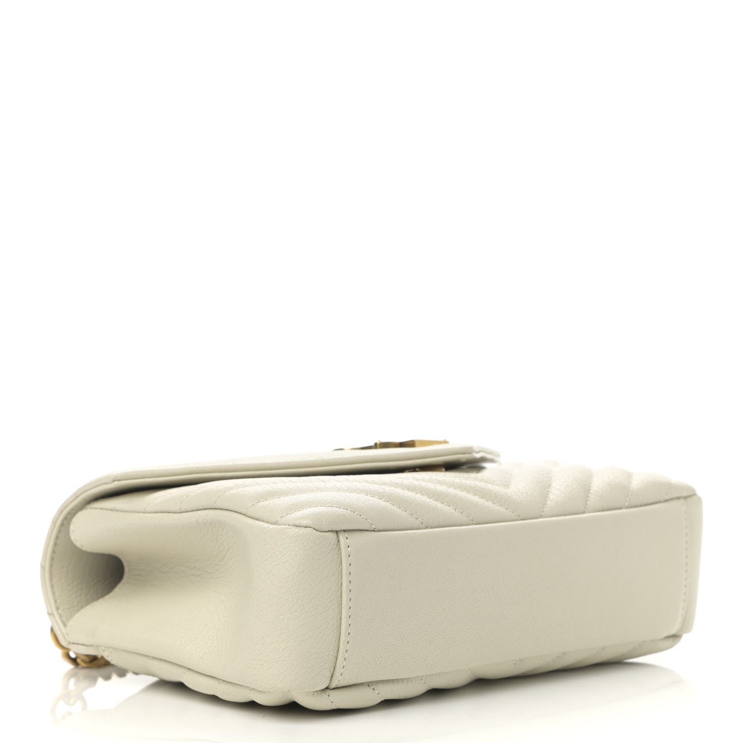 Saint Laurent Sheepskin Matelasse Chevron Monogram Medium College Bag Vintage Blanc 4 of 13